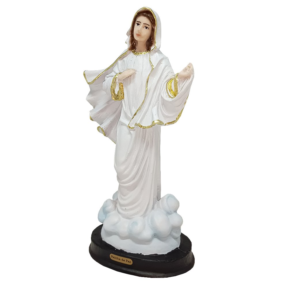 Imagem De Nossa Senhora Rainha Da Paz De Resina Nacional 20 Cm Casa Da Mãe Artigos Religiosos 3589