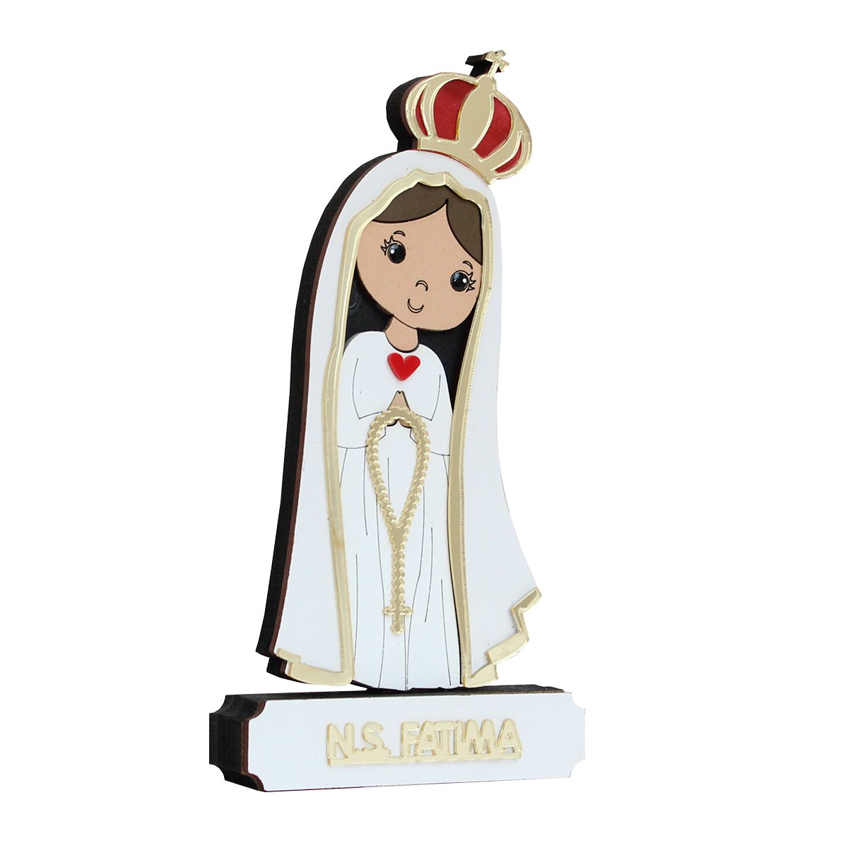 Imagem MDF de Nossa Senhora de Fátima Color - 17 cm