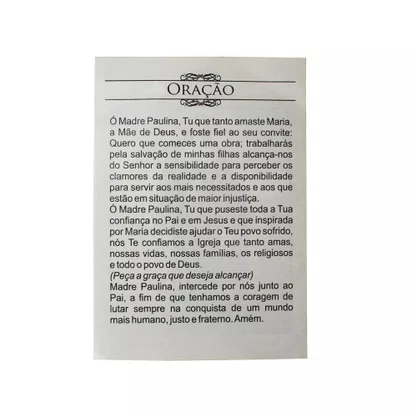 100 unid - Folheto Oração Madre Paulina