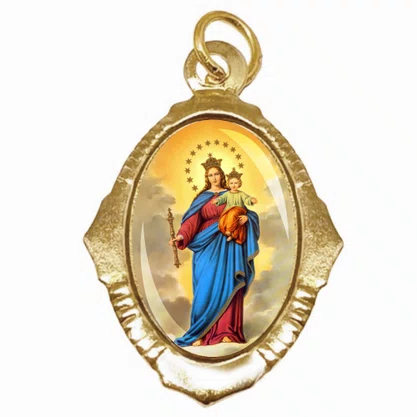 100 Unidades - Medalha Chapa Nossa Senhora Auxiliadora