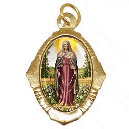 100 Unidades - Medalha Chapa Nossa Senhora das Lágrimas