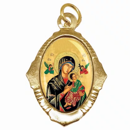 100 Unidades - Medalha Chapa Nossa Senhora do Perpétuo Socorro