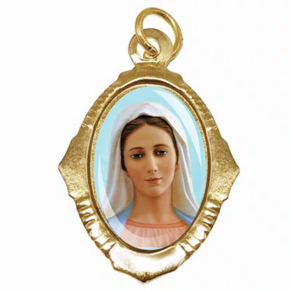 100 Unidades - Medalha Chapa Nossa Senhora Rainha da Paz