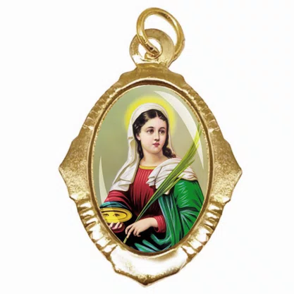 100 Unidades - Medalha Chapa Santa Luzia Pct
