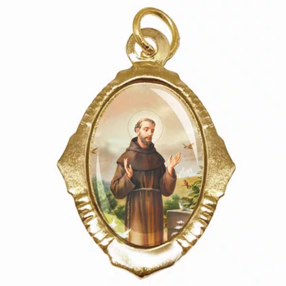 100 Unidades - Medalha Chapa São Francisco de Assis