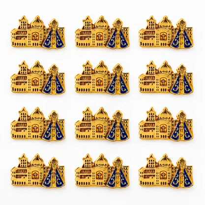 12 unid - Bóton Basílica Dourado