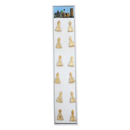 12 unid - Boton Nossa Senhora Aparecida Branco