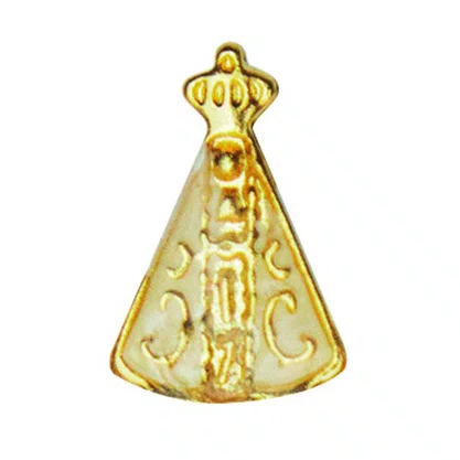 12 unid - Boton Nossa Senhora Aparecida Branco