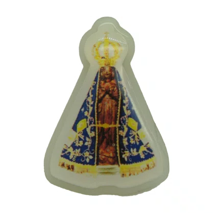 12 unid - Boton Nossa Senhora Aparecida Corpo Cristal