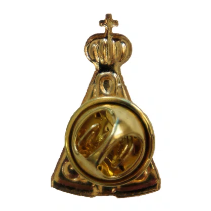 12 Unid - Boton Nossa Senhora Aparecida Dourado G