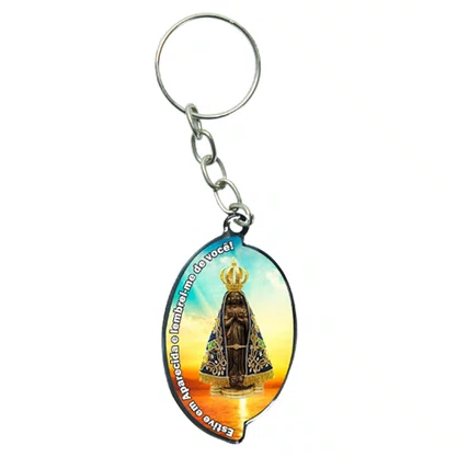 12 Unid - Chaveiro Chapa Aba Nossa Senhora Aparecida SOL Estive em Aparecida