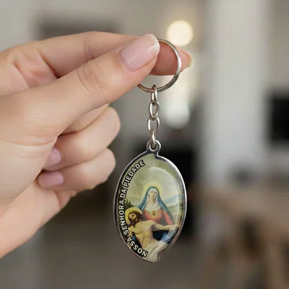 12 Unid - Chaveiro Chapa Aba Nossa Senhora da Piedade