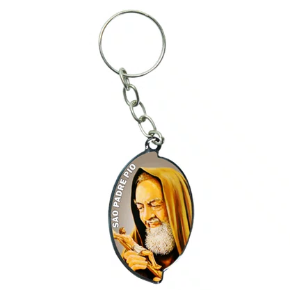 12 Unid - Chaveiro Chapa Aba Padre Pio