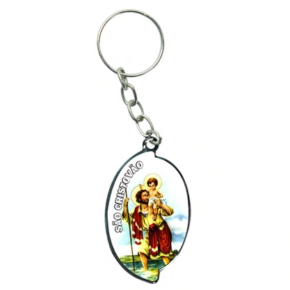 12 Unid - Chaveiro Chapa Aba São Cristóvão