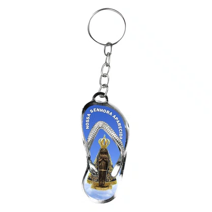 12 Unid - Chaveiro Chapa Chinelo Nossa Senhora Aparecida
