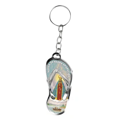 12 Unid - Chaveiro Chapa Chinelo Nossa Senhora Aparecida Retrô