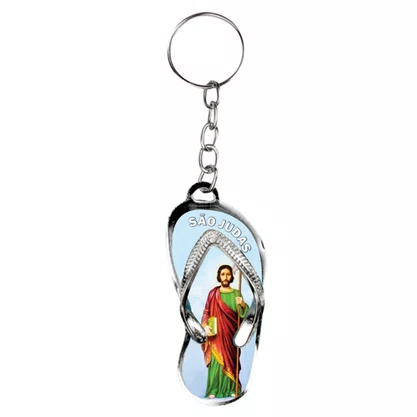 12 Unid - Chaveiro Chapa Chinelo São Judas