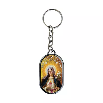 12 Unid - Chaveiro Chapa Imaculado Coração de Maria