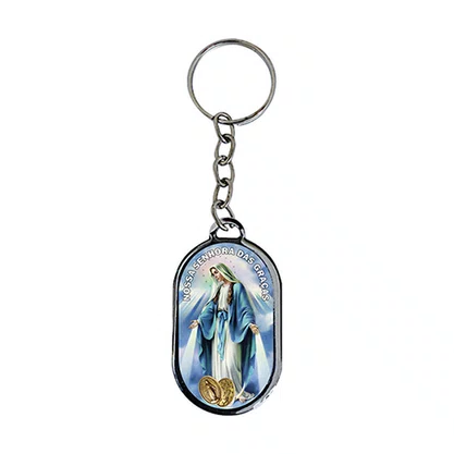 12 Unid - Chaveiro Chapa Nossa Senhora das Graças