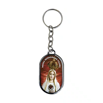 12 Unid - Chaveiro Chapa Nossa Senhora de Fátima Vermelho