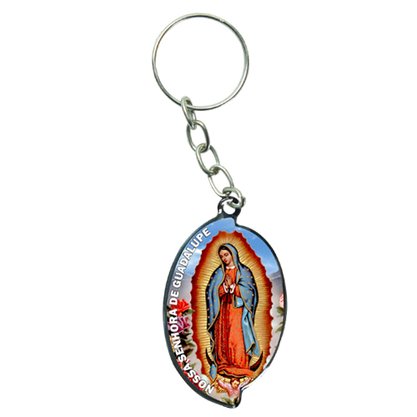 12 unid - Chaveiro Chapa Oval Aba Nossa Senhora de Guadalupe