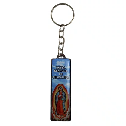 12 Unid - Chaveiro Chapa Retangular Nossa Senhora de Guadalupe