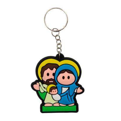 12 unid - Chaveiro Emborrachado da Sagrada Família