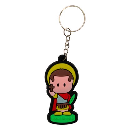 12 unid - Chaveiro Emborrachado de Santo Expedito