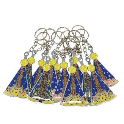 12 unid - Chaveiro Nossa Senhora Aparecida Corpo Chapa