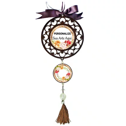 12 unid - Mandala Personalizado 2 Medalhas Redondas MDF Resinado