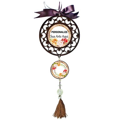 12 unid - Mandala Personalizado 2 Medalhas Redondas MDF Resinado