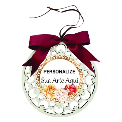 12 unid - Mandala Redonda MDF Resinado Personalizada 12cm