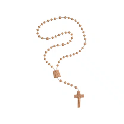 12 unid - Terço Nylon Salmão Leitoso Entremeio Sag Coração de Jesus e Nossa Senhora Aparecida 34cm