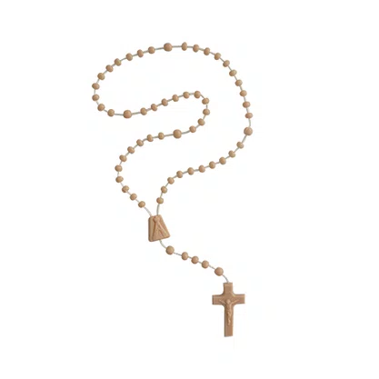 12 Unid - Terço Nylon Salmão Leitoso Entremeio Sagrado Coração de Jesus e Nossa Senhora Aparecida 27cm