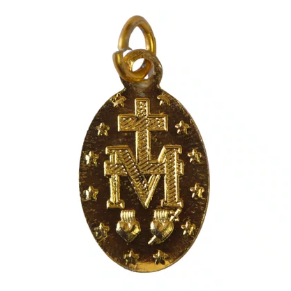 20 unid Medalha Dourada de Nossa Senhora Das Graças - 1,5 cm