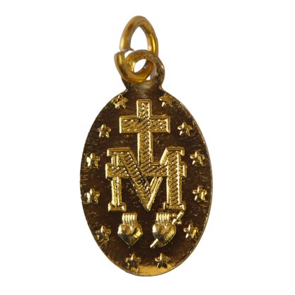20 unid Medalha Dourada de Nossa Senhora Das Graças - 1,5 cm
