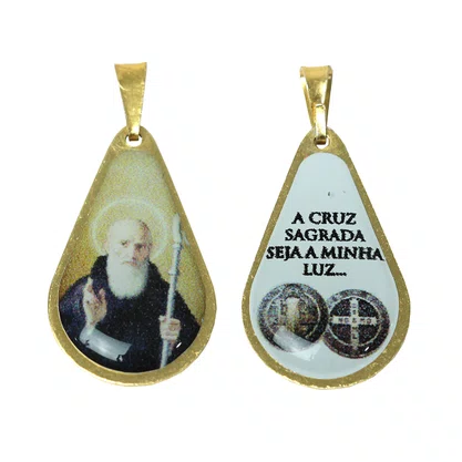20 unid - Medalha Gota de São Bento Frente e Verso