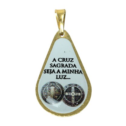 20 unid - Medalha Gota de São Bento Frente e Verso