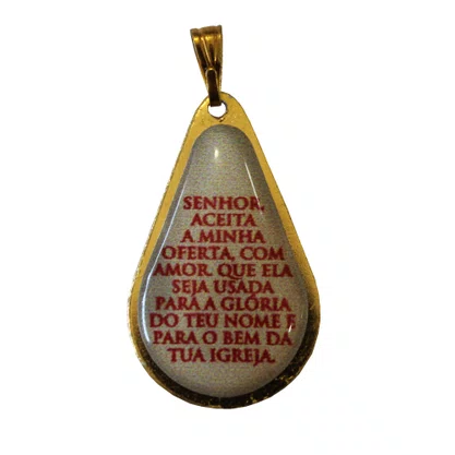 20 unid - Medalha Gota Dízimo Frente e Verso
