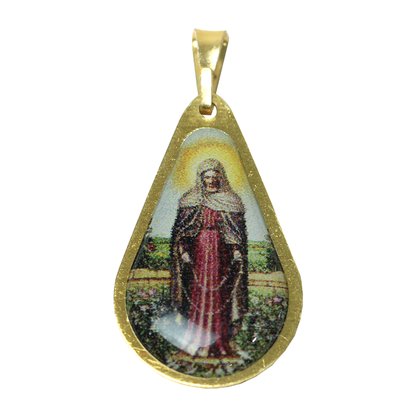 20 unid - Medalha Gota Nossa Senhora das Lágrimas e Jesus Manietado Frente e Verso