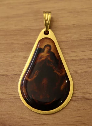 20 unid - Medalha Gota Nossa Senhora Desatadora de Nós Frente  e Verso