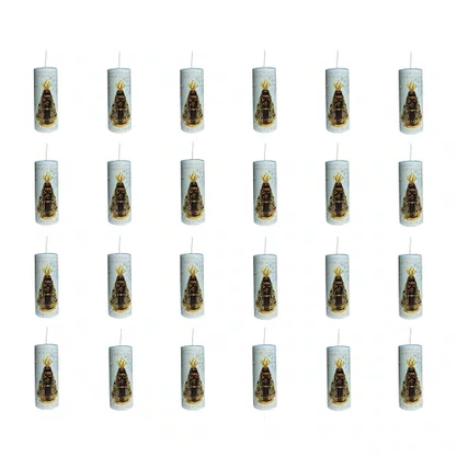 24 Unid - Vela Azul Nossa Senhora Aparecida Perfumada