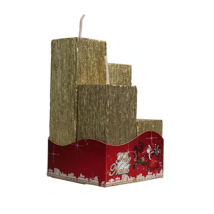 4 Velas Decorativas Douradas