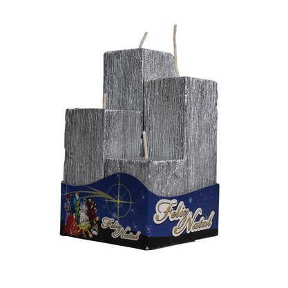 4 Velas Decorativas Prata