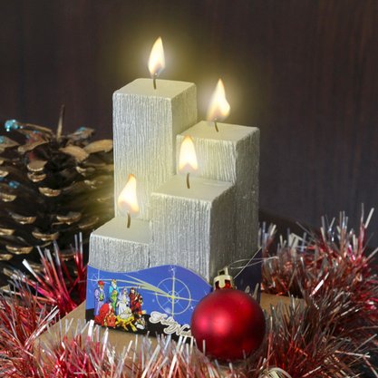 4 Velas Decorativas Prata