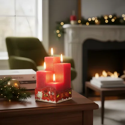 4 Velas Decorativas Vermelha