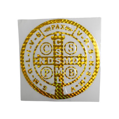 Adesivo de São Bento Dourado - 13 cm 