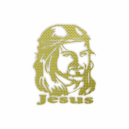 Adesivo Face de Cristo Dourada 11 x 7.5 cm