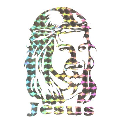 Adesivo Face de Cristo Prata 11 cm X 7,5 cm