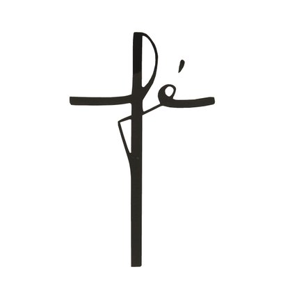 Adesivo Fé Preto - 8,5 cm X 5,5 cm